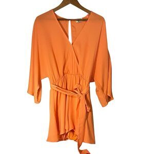 Show Me Your Mumu Short Romper Womens Orange Tangerine Size Medium